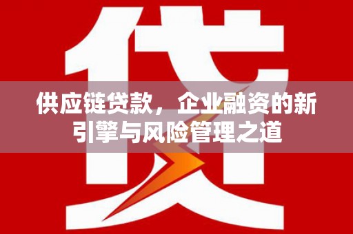 圣安多尼堂区供应链贷款，企业融资的新引擎与风险管理之道