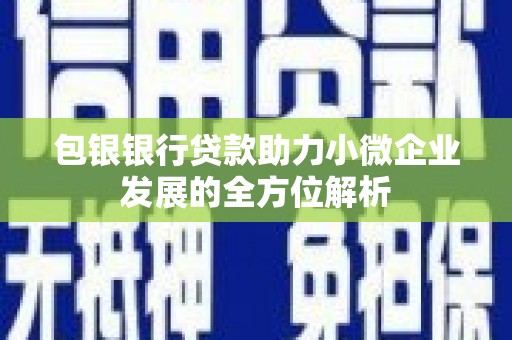 圣安多尼堂区包银银行贷款助力小微企业发展的全方位解析 圣安多尼堂区包银银行贷款助力小微企业发展的全方位解析