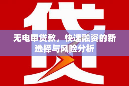 圣安多尼堂区无电审贷款，快速融资的新选择与风险分析